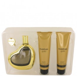 Bebe Gold by Bebe Gift Set - 3.4 oz EDP Spray + 3.4 oz Body Lotion + 3.4 oz Shower Gel for Women