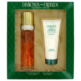 DIAMONDS & EMERALDS by Elizabeth Taylor 2pcs Gift Set - 3.3 oz Eau De Toilette Spray + 3.3 oz Body Lotion for Women