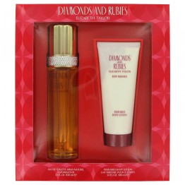 DIAMONDS & RUBIES by Elizabeth Taylor 2pcs Gift Set - 3.3 oz Eau De Toilette Spray + 3.3 oz Body Lotion for Women