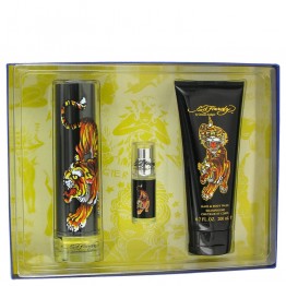 Ed Hardy by Christian Audigier Gift Set - 3.4 oz EDT Spray + 6.7 oz Shower Gel + .25 oz Mini EDT Spray for Men