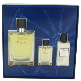 Terre D'Hermes by Hermes 3pcs Gift Set - 3.3 oz Eau De Toilette Spray + .42 oz Mini EDT Spray + 1.35 oz After Shave Balm for Men