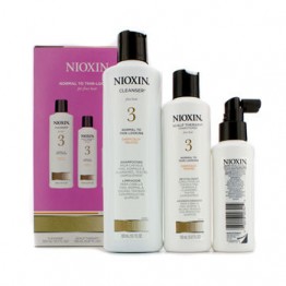 Nioxin System 3 System Kit For Fine Hair, Chemically Treated, Normal to Thin-Looking Hair: Cleanser 300ml + Scalp Therapy Conditioner 150ml + Scalp Treatment 100ml 3pcs