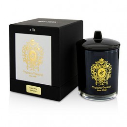 Tiziana Terenzi Glass Candle with Gold Decoration & Wooden Wick - Capri Fig (Black Glass) 170g/6oz