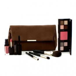 Laura Mercier Lauras Beauty Essentials Colour & Brush Collection (1x3 Well Custom Compact, 1xMascara, 1x Lip Glace, 3xApplicator) 6pcs+1bag