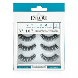 Eylure Volume False Lashes Multipack - 107 Black (Adhesive Included) 3pairs