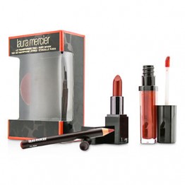 Laura Mercier Lip Transformer Trio (1x Lip Glace 4.5g + 1x Mini Lip Color 2g + 1x Mini Lip Pencil 0.7g) - Ruby Spark 3cps