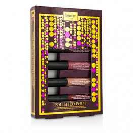 Butter London Polished Pout Bloody Brilliant Lip Crayon Collection With Sharpener 4x 2.5g/0.08oz