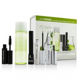 LashFood LashFood Lash Transformation System: (1x Eyelash Enhancer 3ml/0.1oz, 1x Lash Primer 4ml/0.13oz, 1x Mascara 4ml/0.13oz, 1x Liquid Eyeliner 4ml/0.13oz, 1x Eye Makeup Remover 100ml/3.38oz) 5pcs