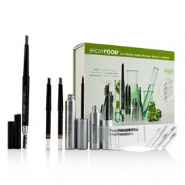 LashFood BrowFood Brow Transformation System: (1x Eyebrow Enhancer 5ml/0.17oz, 1x Brow Pencil 0.4g/0.014oz, 1x Gelfix 6ml/0.2oz, 2x Brow Pencil Refills 0.4g/0.014oz, 4x Brow Arch Guides) -