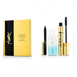 Yves Saint Laurent Mascara Volume Effet Faux Cils Shocking Set: (1x Mascara 6.4ml/0.2oz, 1x Waterproof Eye Pencil 0.8g/0.028oz, 1x Eye Make Up Remover 30ml/1oz) 3pcs