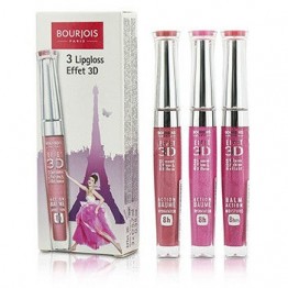 Bourjois Effet 3D Lipgloss Set: 3x Lipglosses (#04 Rose Polemic, #05 Rose Hypothetic, #46 Rose Lyric) 3x5.7ml/0.19oz