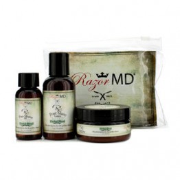 Razor MD RX Shave Trio (Herbal Blend): Post Shave Lotion 60ml + Pre Shave Oil 30ml + Shave Cream 60ml 3pcs