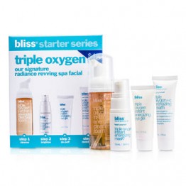 Bliss Triple Oxygen Starter Kit: Cleansing Foam 50ml + Mask 10ml + Eye Gel 5ml + Energizing Cream 15ml 4pcs