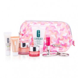 Clinique Travel Set: Foaming Cleanser + Moisture Surge + Even Better Corrector + Even Better Makeup + Rich Eye Cream + Lipgloss #11 + Key Chain + Bag 250ml/8.3oz