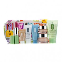 Clinique Travel Set: Liquid Soap + Moisture Surge + Eye Cream + Turnaround Mask + City Block + Foundation #63 + Lipstick #17 + Bag 250ml/8.3oz