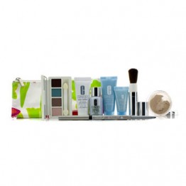 Clinique Travel Set: Laser Focus + City Block + Turnaround Mask + Concentrate + Face Powder #20 + 4 Colors Eye Shadow + Eyeliner + Brush + Bag 250ml/8.3oz