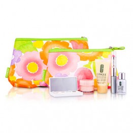 Clinique Travel Set: DDML+ + Moisture Surge + Laser Focus + Eye Shadow Quad #05, 2A, 07 Duo + Mascara & Lipstick #62 + 2xBag 5pcs+2bags