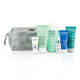 Biotherm Travel Set: Aquasource Lotion + Cleanser + Corrector + Celluli Eraser + UV Supreme + Aquasource Nuit Jelly + Bag 250ml/8.3oz