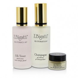 Z. Bigatti Re-Storation Set: Gel Cleanser 59ml + SilkToner 60ml + Eye Return 7g 3pcs+1bag