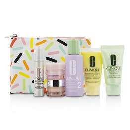Clinique Travel Set: Sonic Facial Soap + Clarifying Lotion 2 + DDML + Smart Serum + Moisture Surge Intense + 6pcs + 1bag
