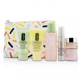 Clinique Travel Set: Sonic Facial Soap + Clarifying Lotion 3 + DDMG + Smart Serum + Moisture Surge Intense + 6pcs+1bag